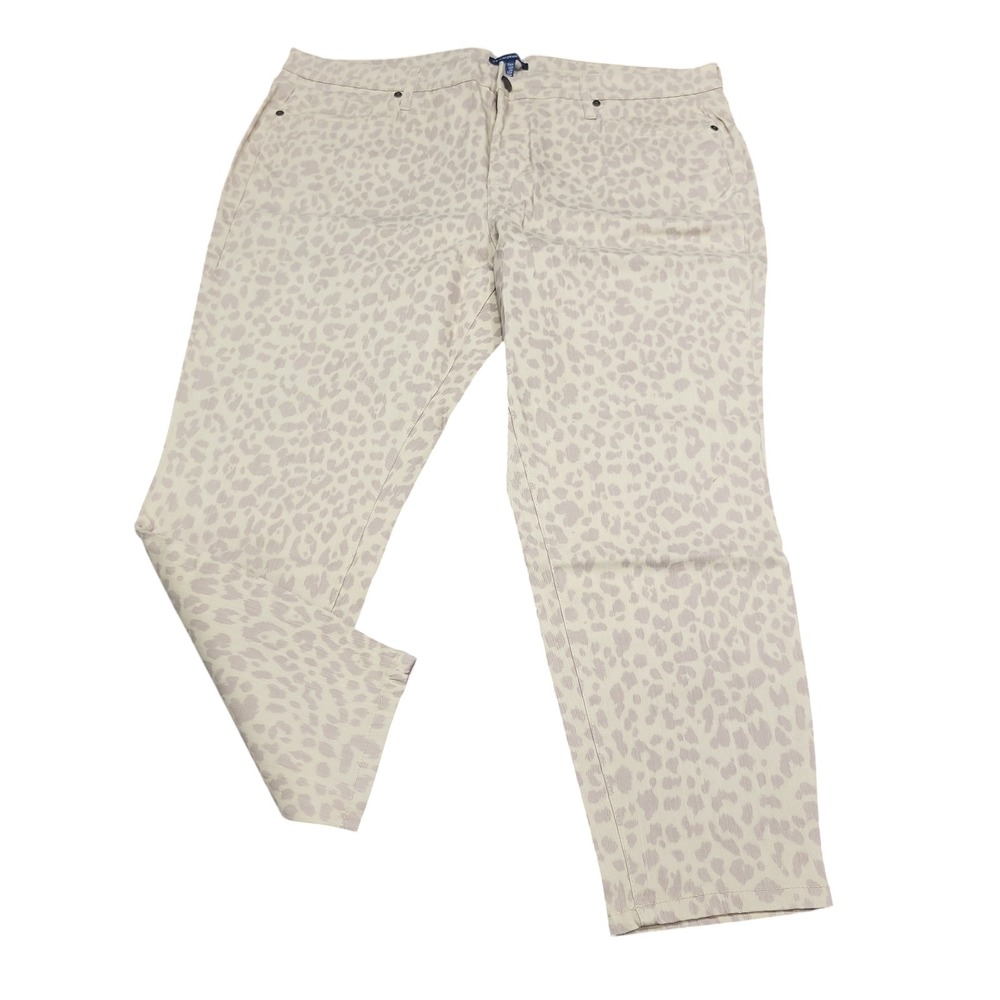 Isaac Mizrahi Live Womens Denim Leopard Print Jeans Petite Plus 18WP A366649